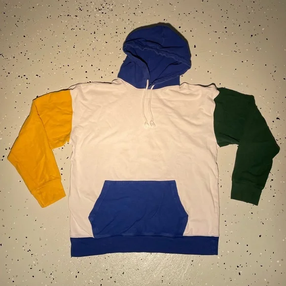 Arizona Jean Company Shirts Arizona Mens Color Block 9s Style Hoodie Medium Blue Yellow Green Poshmark